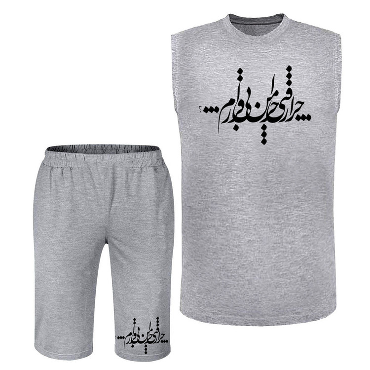 ست تاپ و شلوارک مردانه مدل شعر A329