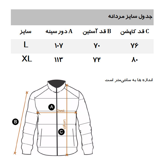 کاپشن مردانه دفکتو مدل 818BK27
