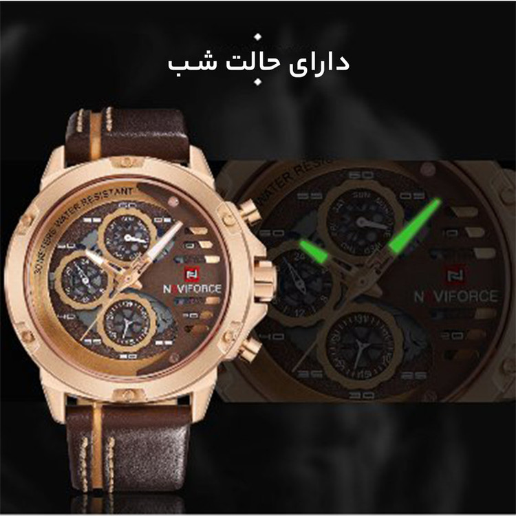 ساعت مچی عقربه ای مردانه نیوی فورس مدل F9110MRGCEBN