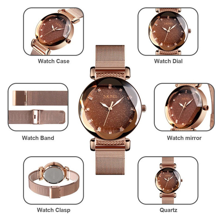 ساعت مچی عقربه ای زنانه اسکمی مدل 9188brown