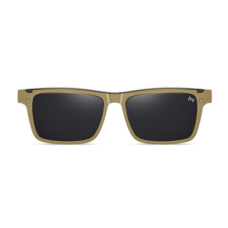 فریم عینک طبی ویفرر (Wayfarer) آلبرت وگ مدل CG-7703-C526-P97 Polarized Double Switch مناسب برای انواع صورت به همراه کاور آفتابی
