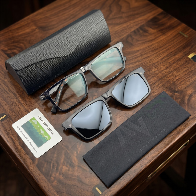فریم عینک طبی ویفرر (Wayfarer) آلبرت وگ مدل CG7703C541-P194 مناسب برای انواع صورت به همراه کاور آفتابی