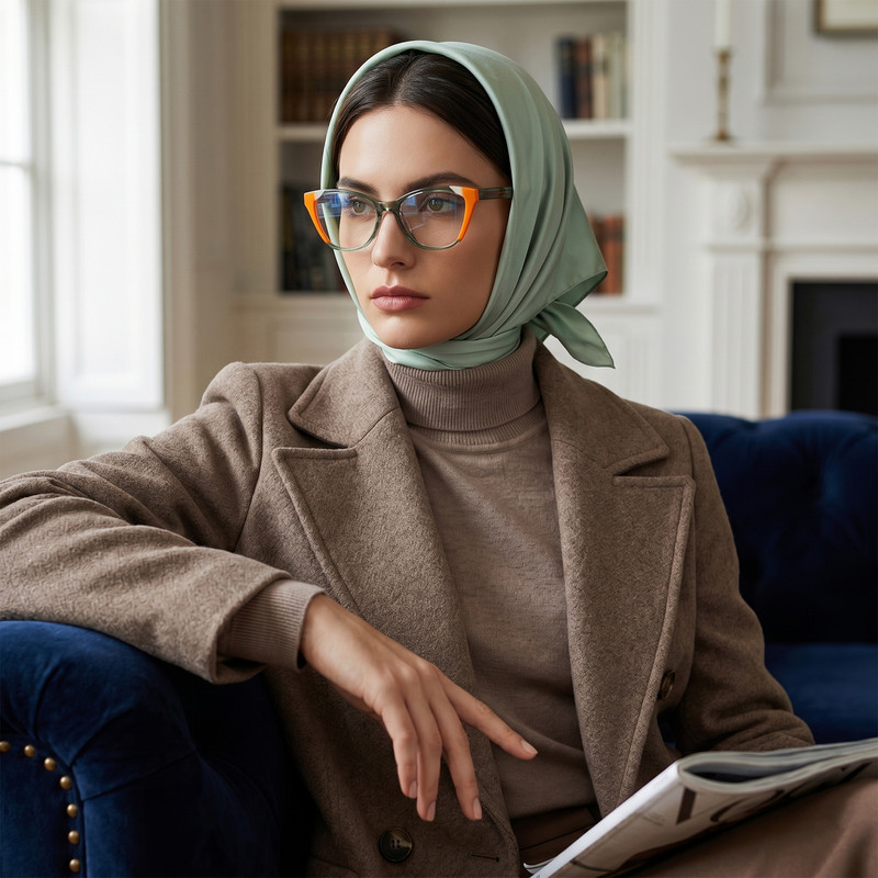 فریم عینک طبی گربه ای زنانه مدل PS8823C764-P181 مناسب برای صورت بیضی، قلب، گرد، لوزی، مثلث، مربع، مستطیل