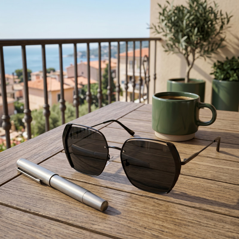 عینک آفتابی پروانه ای زنانه مدل P2205T1-1 Polarized Obsidian