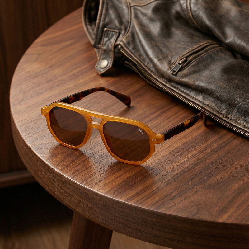 عینک آفتابی خلبانی (Aviator) آلبرت وگ مدل S31119C5 Acetate Avantgarde Visionary