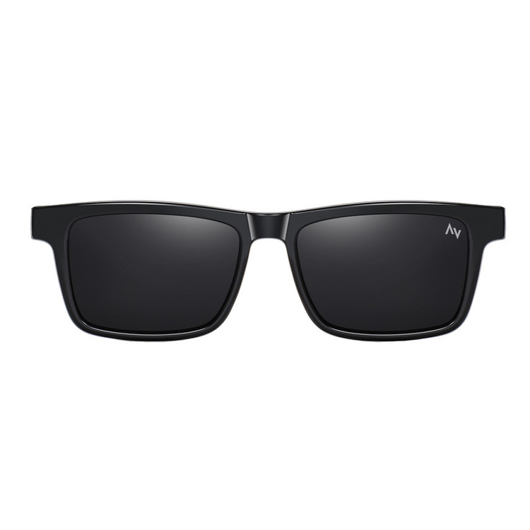 فریم عینک طبی مستطیلی آلبرت وگ مدل CG7703C01P97 Polarized Double Switch مناسب برای انواع صورت به همراه کاور آفتابی