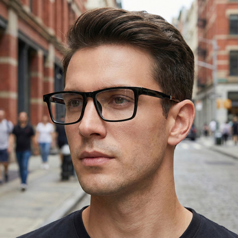 فریم عینک طبی مستطیلی آلبرت وگ مدل CG7703C01P97 Polarized Double Switch مناسب برای انواع صورت به همراه کاور آفتابی