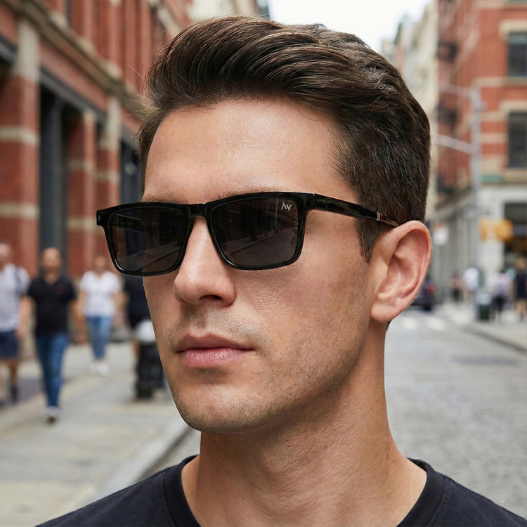 فریم عینک طبی مستطیلی آلبرت وگ مدل CG7703C01P97 Polarized Double Switch مناسب برای انواع صورت به همراه کاور آفتابی