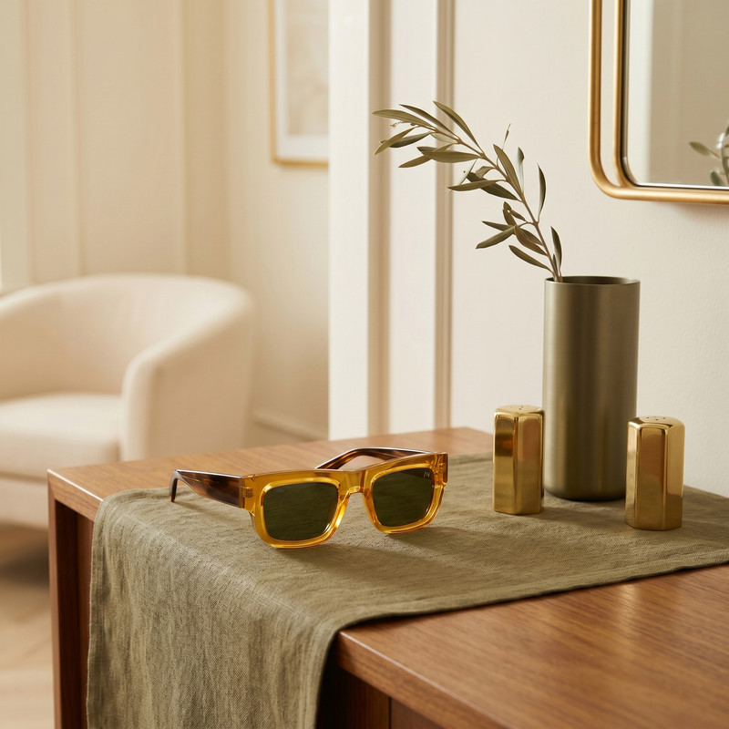 عینک آفتابی مستطیلی آلبرت وگ مدل S31111C5 Acetate Avantgarde Visionary