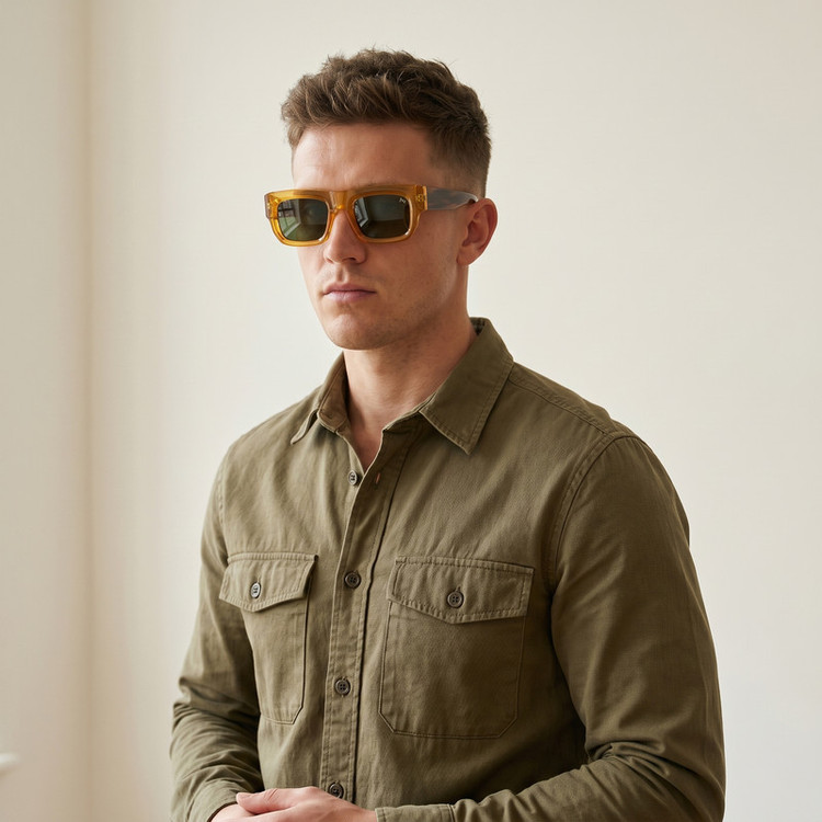 عینک آفتابی مستطیلی آلبرت وگ مدل S31111C5 Acetate Avantgarde Visionary
