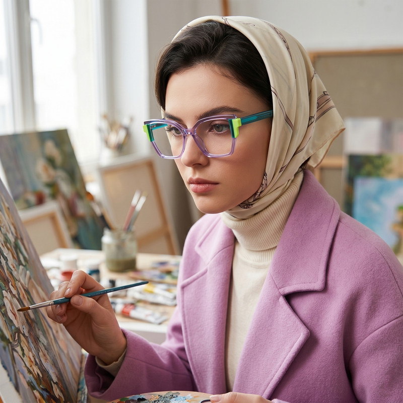 فریم عینک طبی گربه ای زنانه مدل PS8828C458-P181 مناسب برای انواع فرم صورت