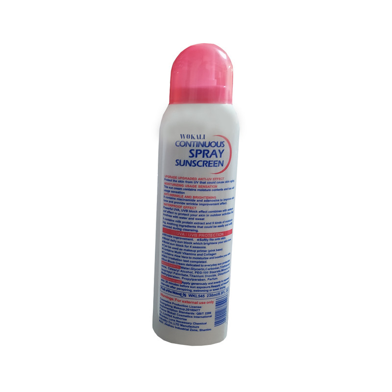 اسپری ضد آفتاب بیرنگ وکالی، SPF 50، مدل 001، مناسب انواع پوست چرب با حجم 235 میلیلیتر، محافظتکننده در برابر اشعههای UVA و UVB، ضد آب و مرطوبکننده، روشنکننده، ضد لک و پیری، دارای فرمولاسیون فاقد چربی، کلاژن، ویتامینهای C و E، با ماندگاری 2 ساعته