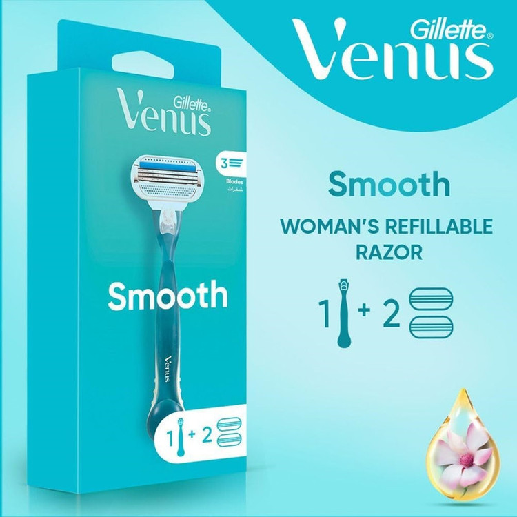 خود تراش ژیلت مدل Venus Smooth به همراه یدک بسته 4 عددی