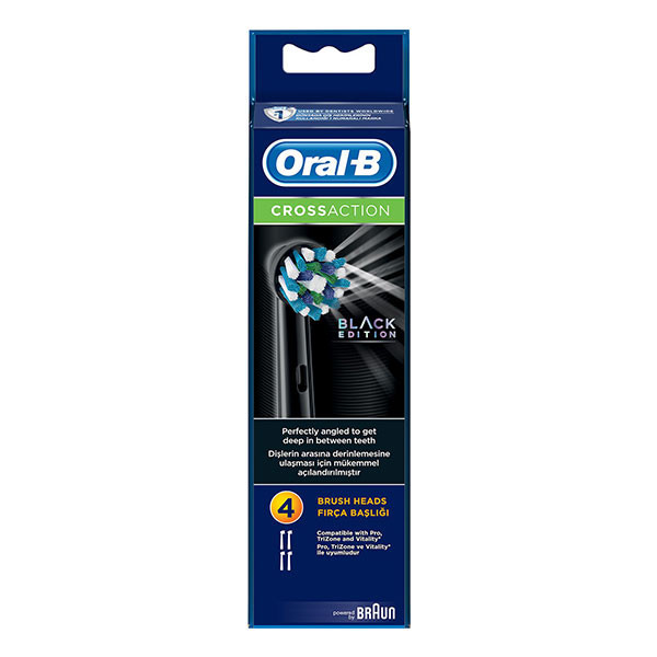 سری یدک مسواک برقی اورال-بی مدل Cross action black edition بسته 4 عددی