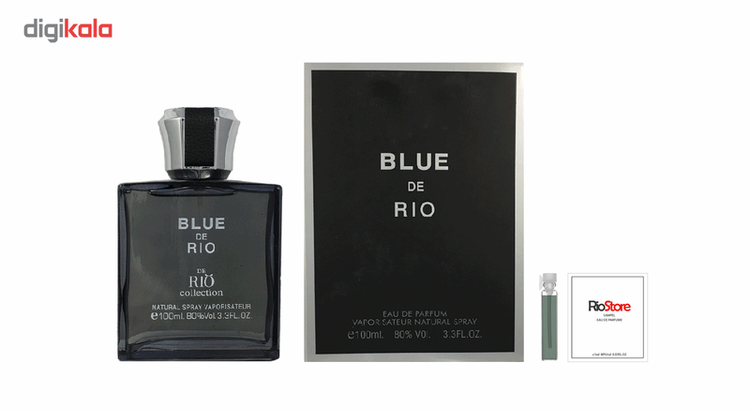 ادو پرفیوم مردانه ریو کالکشن مدل Rio Blue De Rio حجم 100ml به همراه عطر جیبی