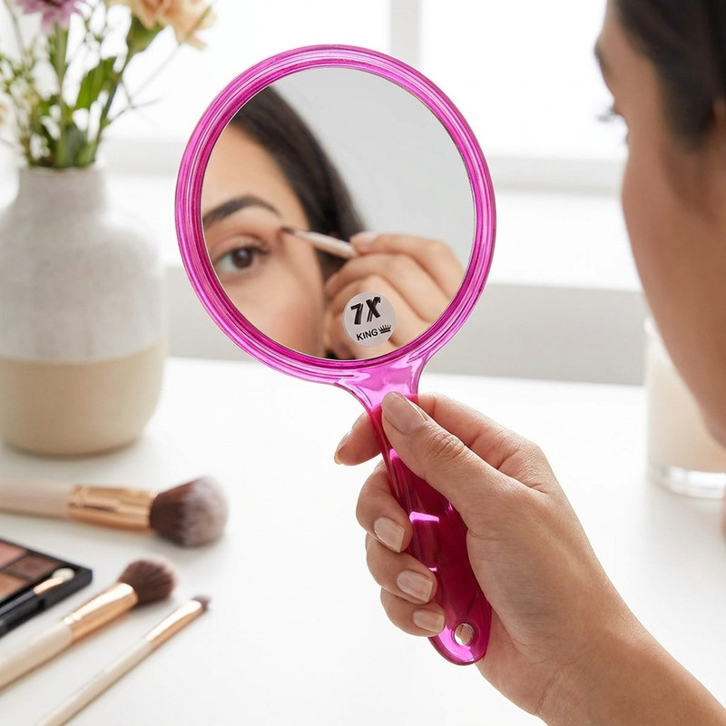 آینه آرایشی دستهدار کینگ مدل 7X