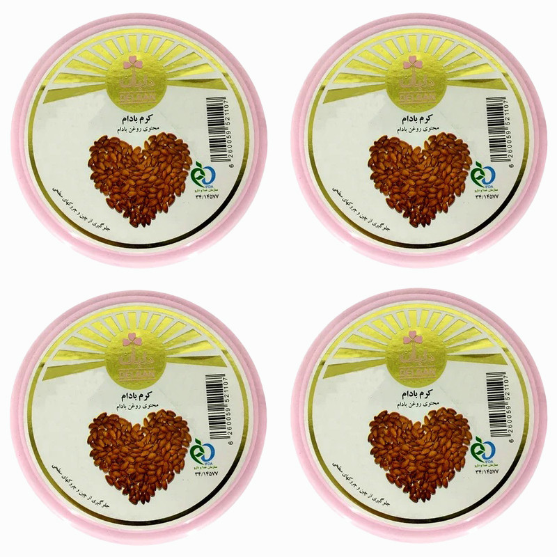 کرم مرطوب کننده دست و صورت دلبان مدل بادام مناسب برای انواع پوست حجم 180 میلی لیتر مجموعه 4 عددی
