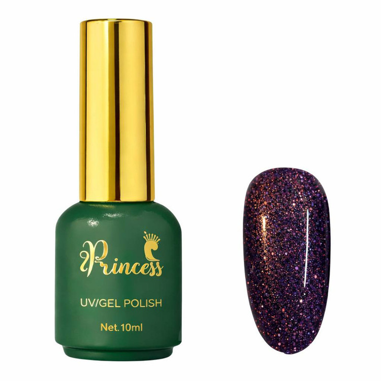 لاک ژل براق ناخن 2 پرنسس مدل شاین دار شماره 121 رنگ بنفش