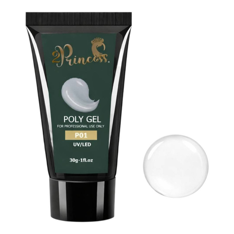 پلی ژل کاشت ناخن پرنسس مدل clear حجم 30 میلی لیتر