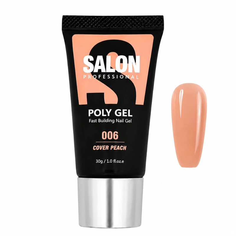 پلی ژل کاشت ناخن سالن مدل Cover Peach شماره 6 حجم 30 میلی‌لیتر رنگ هلویی