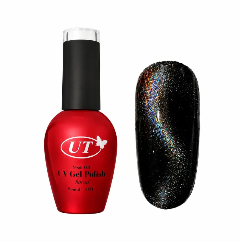 لاک ژل براق ناخن اتوپیا مدل Rainbow & Gem Cat eye شماره ۱۱۲ رنگ مشکی
