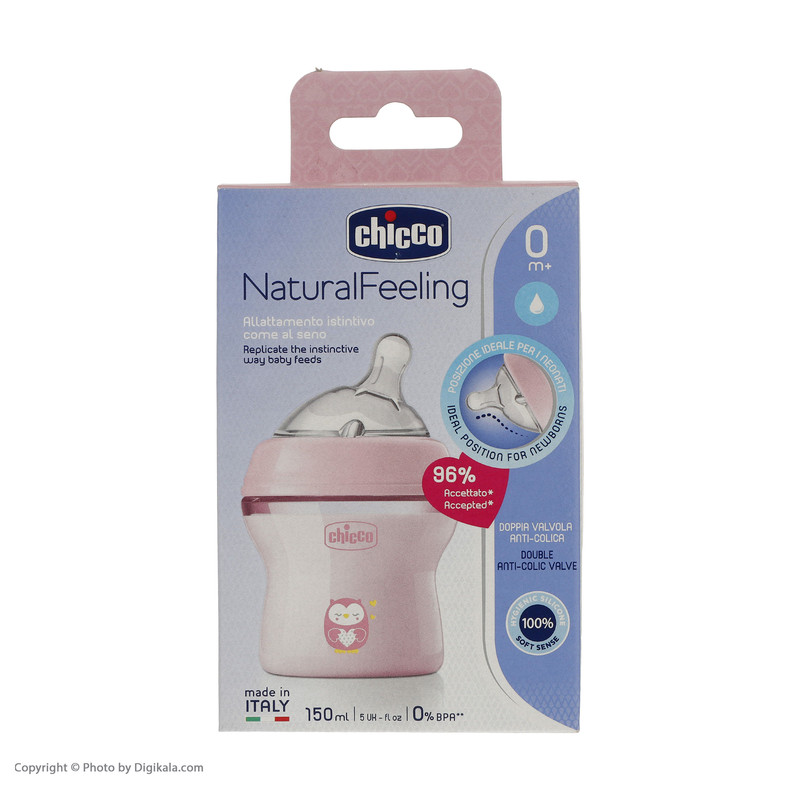 شیشه شیر چیکو مدل نچرال فیلینگ گنجایش 150 میلی لیتر