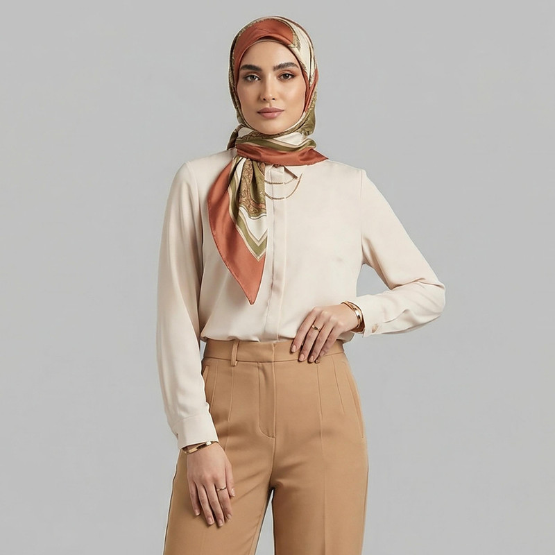 شومیز آستین بلند یقه برگردان زنانه تولیکا مدل 33105
