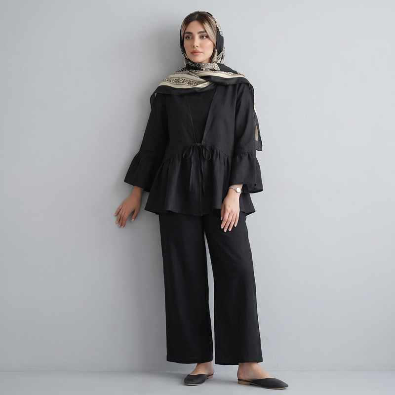 مانتو زنانه شیرین جامه مدل رزا بندی