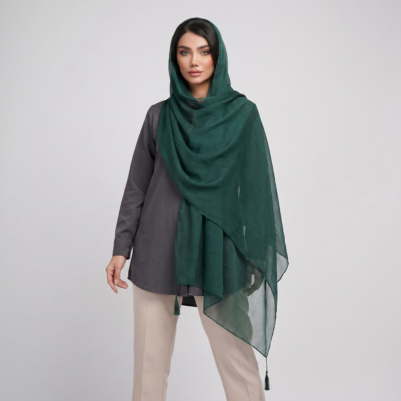 شال زنانه مدل حریر مجلسی لمه طرح ساده کریشه کد ana-2265