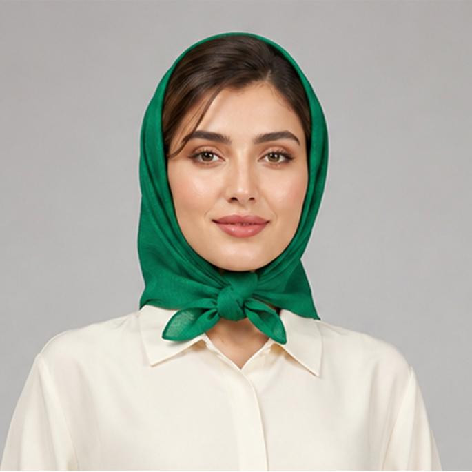 روسری نخ زنانه مدل مینی اسکارف نخی ساده کد 1 با طول و عرض 70x70 سانتیمتر