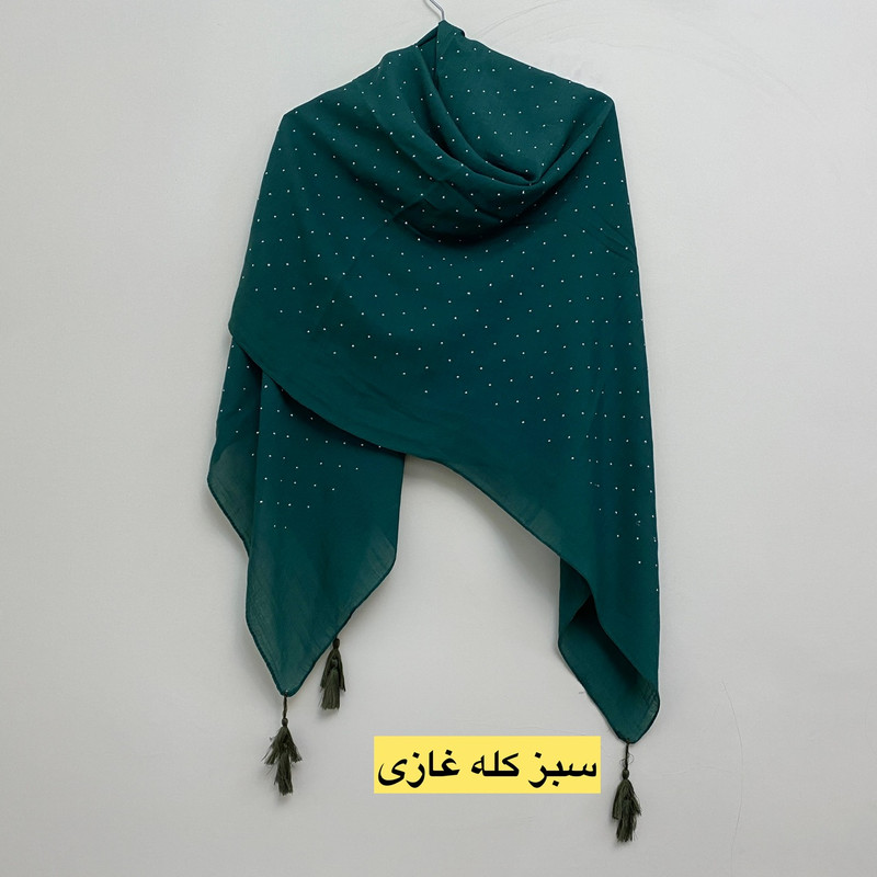 روسری زنانه مدل نخی وال اسلپ نگین دار
