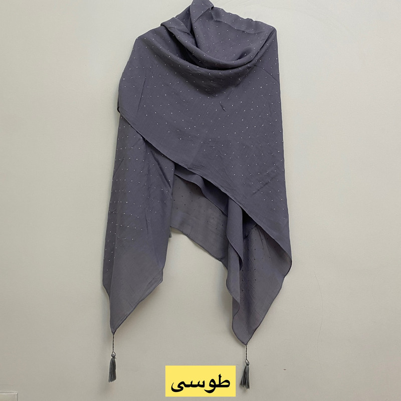 روسری زنانه مدل نخی وال اسلپ نگین دار