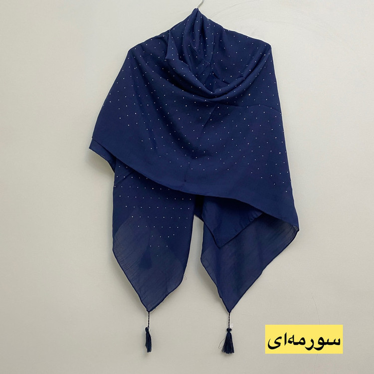 روسری زنانه مدل نخی وال اسلپ نگین دار