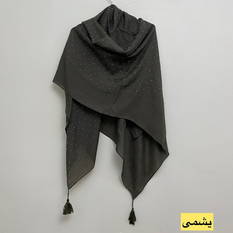 روسری زنانه مدل نخی وال اسلپ نگین دار