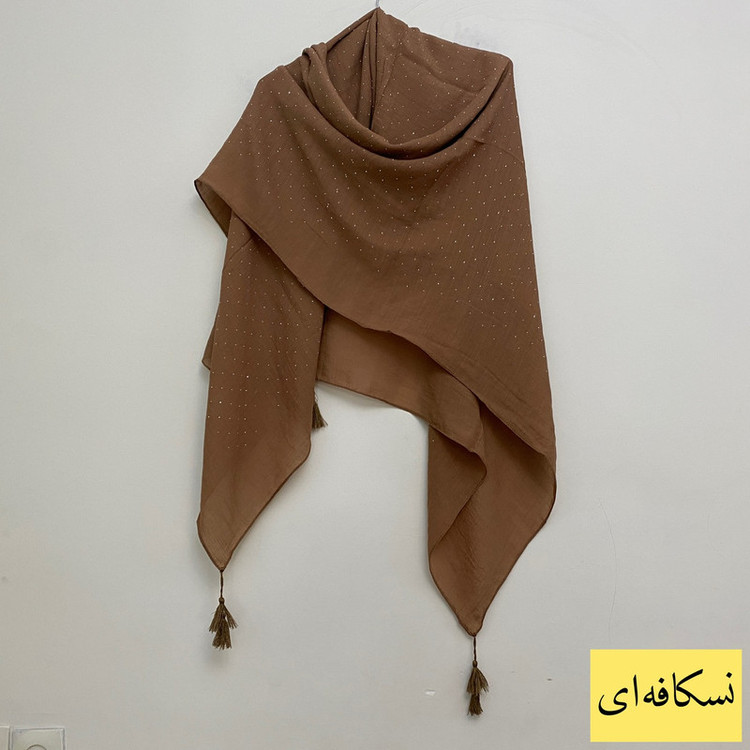 روسری زنانه مدل نخی وال اسلپ نگین دار