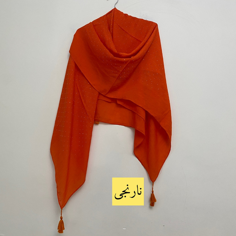 روسری زنانه مدل نخی وال اسلپ نگین دار