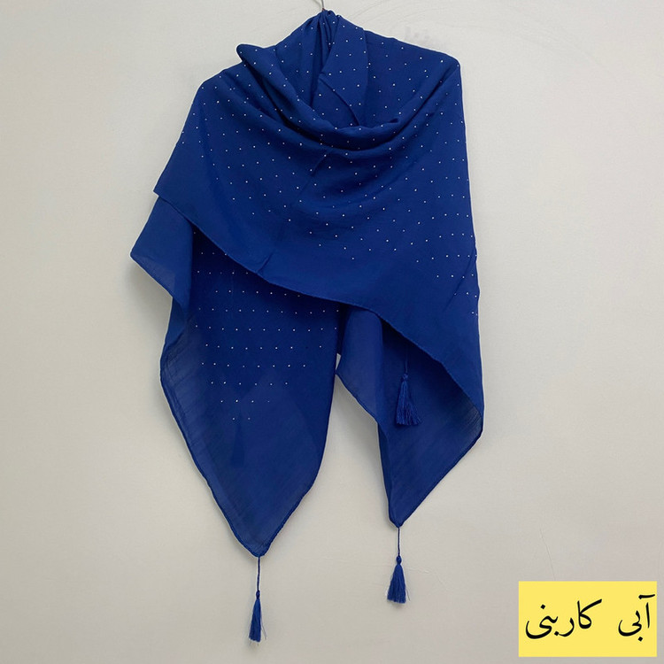 روسری زنانه مدل نخی وال اسلپ نگین دار