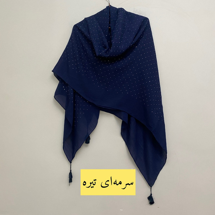 روسری زنانه مدل نخی وال اسلپ نگین دار