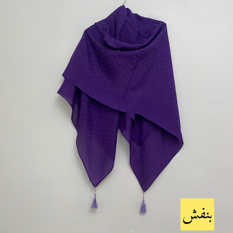 روسری زنانه مدل نخی وال اسلپ نگین دار