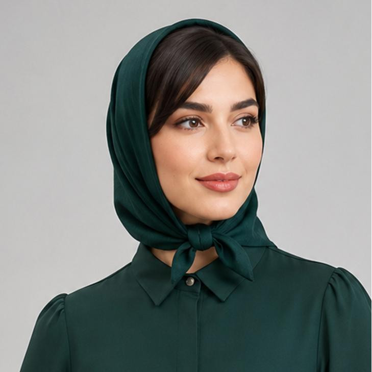 روسری نخ زنانه مدل مینی اسکارف نخی ساده کد 2 با طول و عرض 65x65 سانتی‌متر