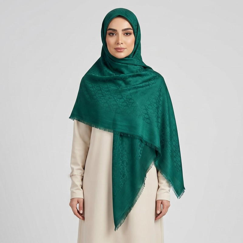روسری زنانه مدل نخی ژاکارد مهمانی قواره بزرگ 140 چهار فصل کد 40