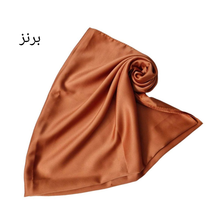 روسری ساتن ابریشم زنانه مدل مینی اسکارف ساتن ابریشم با رنگ بندی با طول و عرض ۷۵*۷۵ سانتیمتر