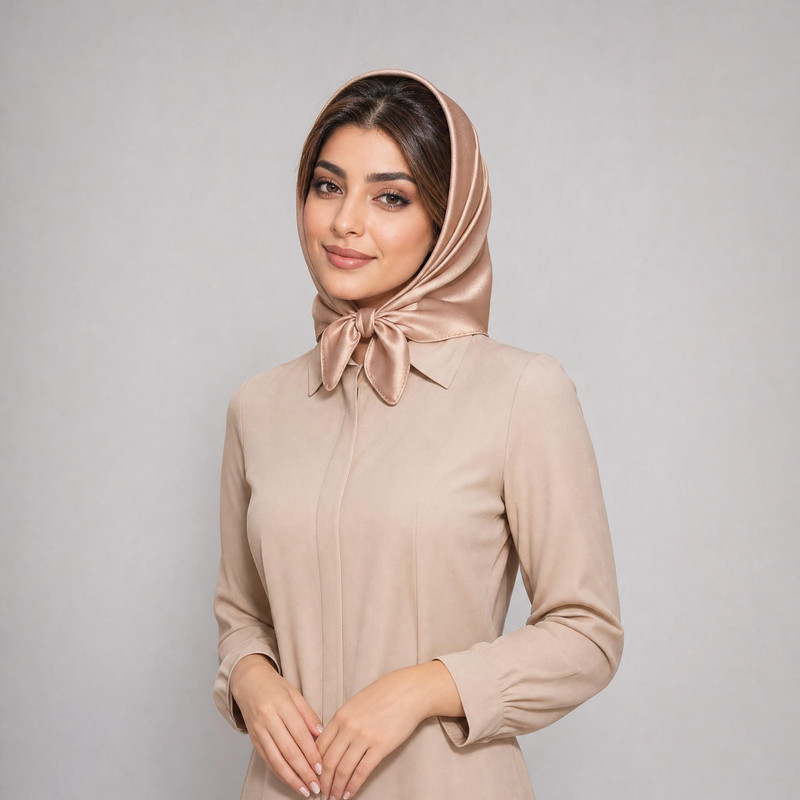 مینی اسکارف زنانه مدل ساتن ابریشم
