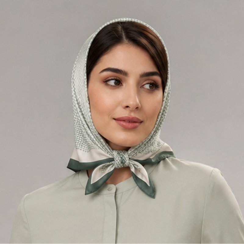 روسری نخ زنانه مدل مینی اسکارف نخی پیچازی ریز حاشیه ساده قواره 70 با طول و عرض 70x70 سانتی‌متر