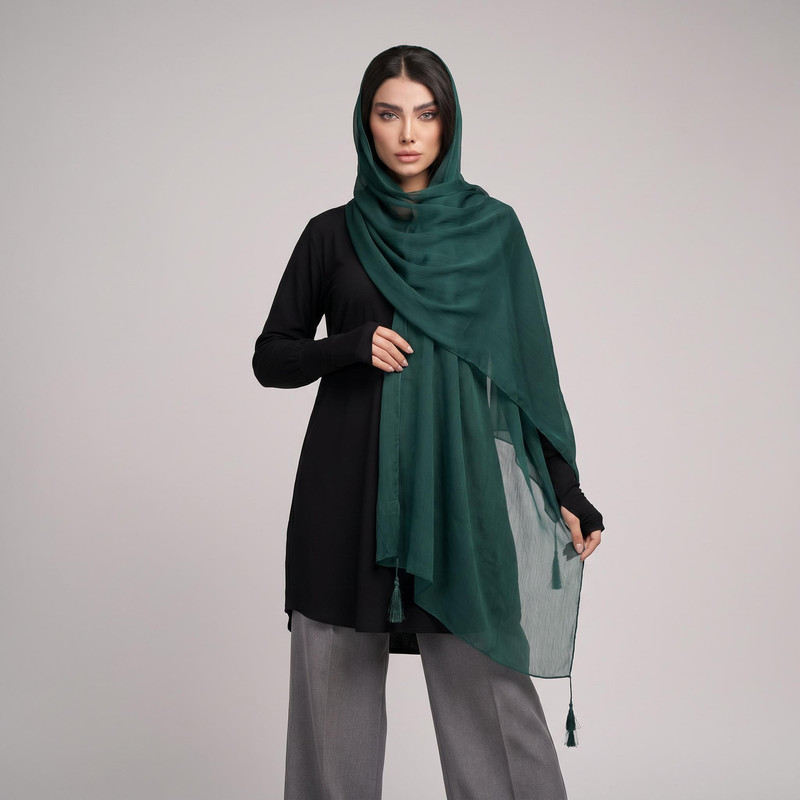 شال زنانه مدل حریر کریشه ساده کد ana-2269