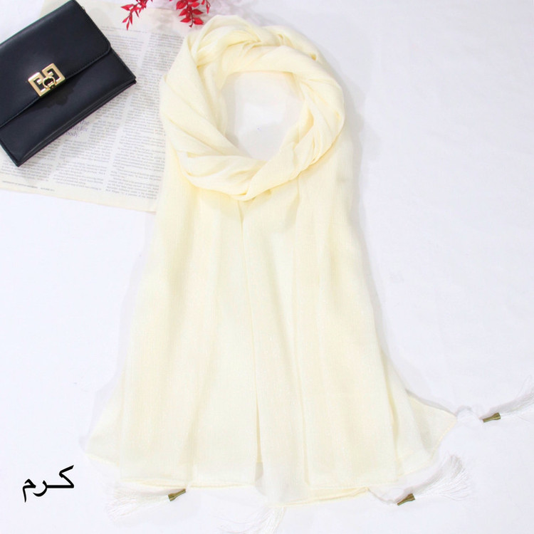 شال زنانه مدل حریر کریشه ساده کد ana-2269