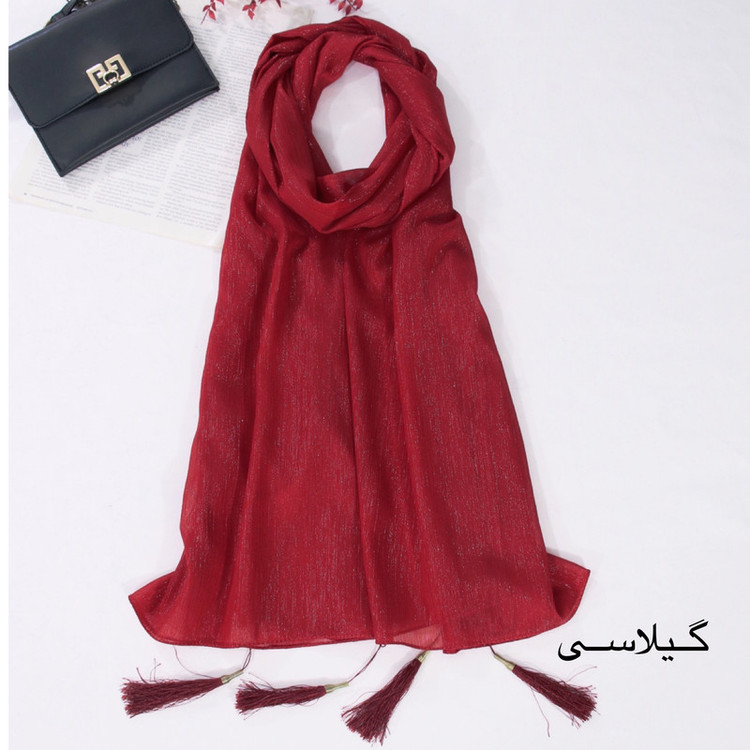 شال زنانه مدل حریر کریشه ساده کد ana-2269