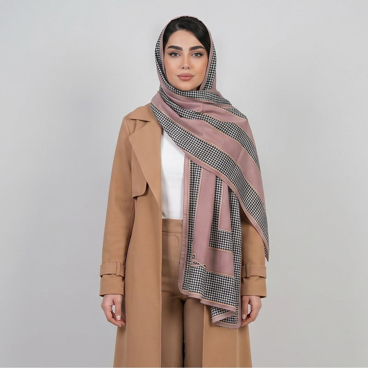 شال زنانه مدل نخی پیچازی راه راه چهارفصل