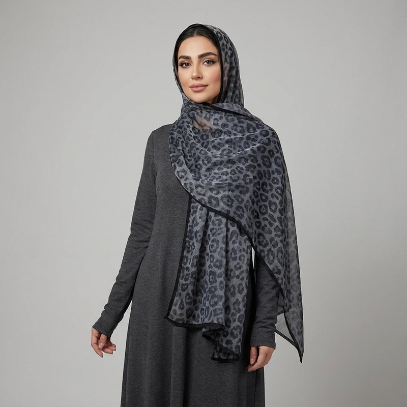 شال زنانه مدل توری پلنگی تابستانی کد 3