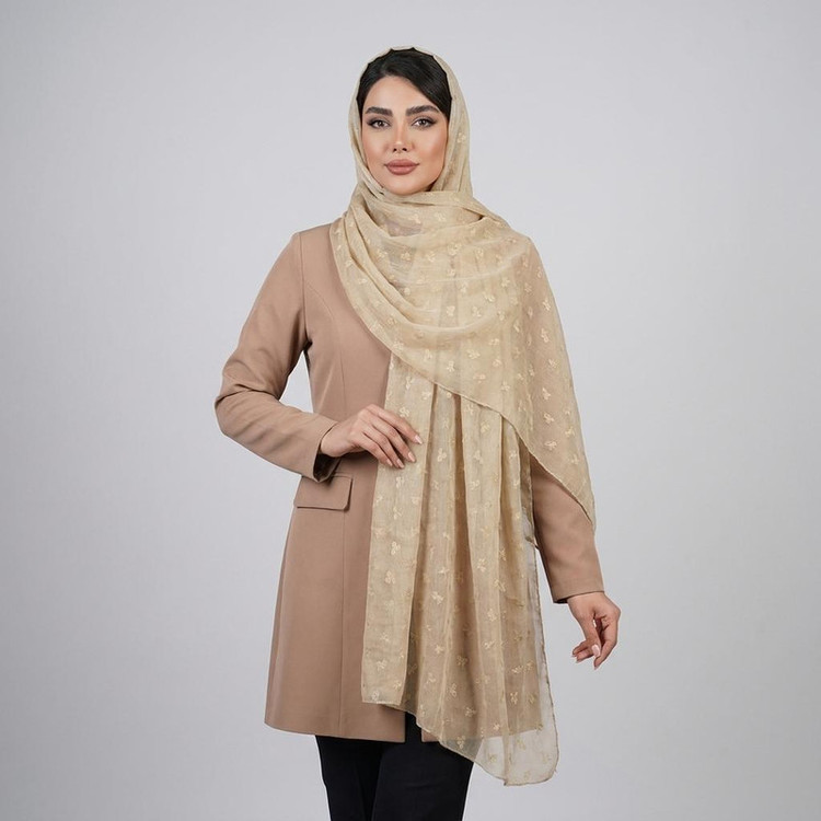 شال زنانه مدل توری پاپیون پاپیونی ریز برجسته